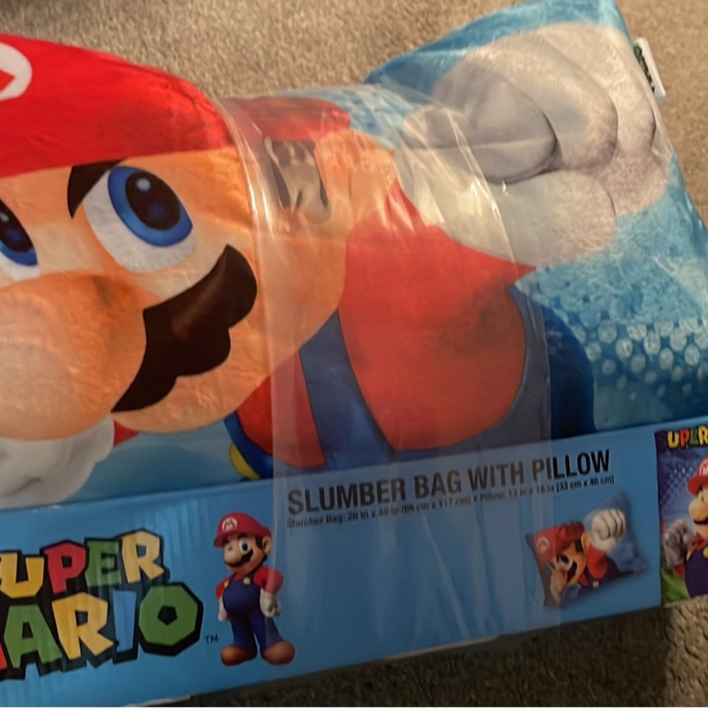 Mario slumber bag and pillow
